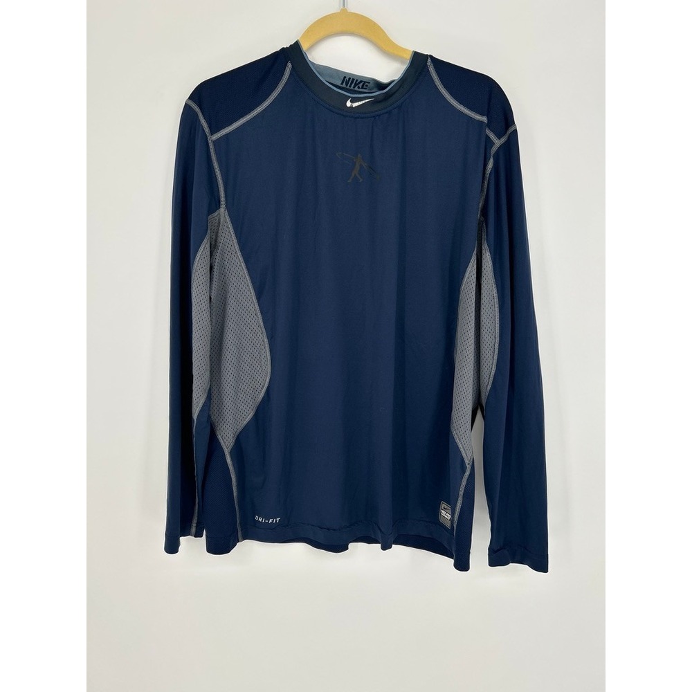 Nike Pro Combat Dri-FIT Long Sleeve Compression Shirt Men L Performance Baseball